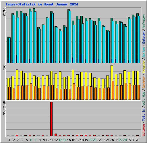 Tages-Statistik im Monat Januar 2024