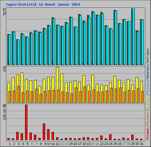 Tages-Statistik im Monat Januar 2024