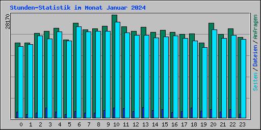 Stunden-Statistik im Monat Januar 2024